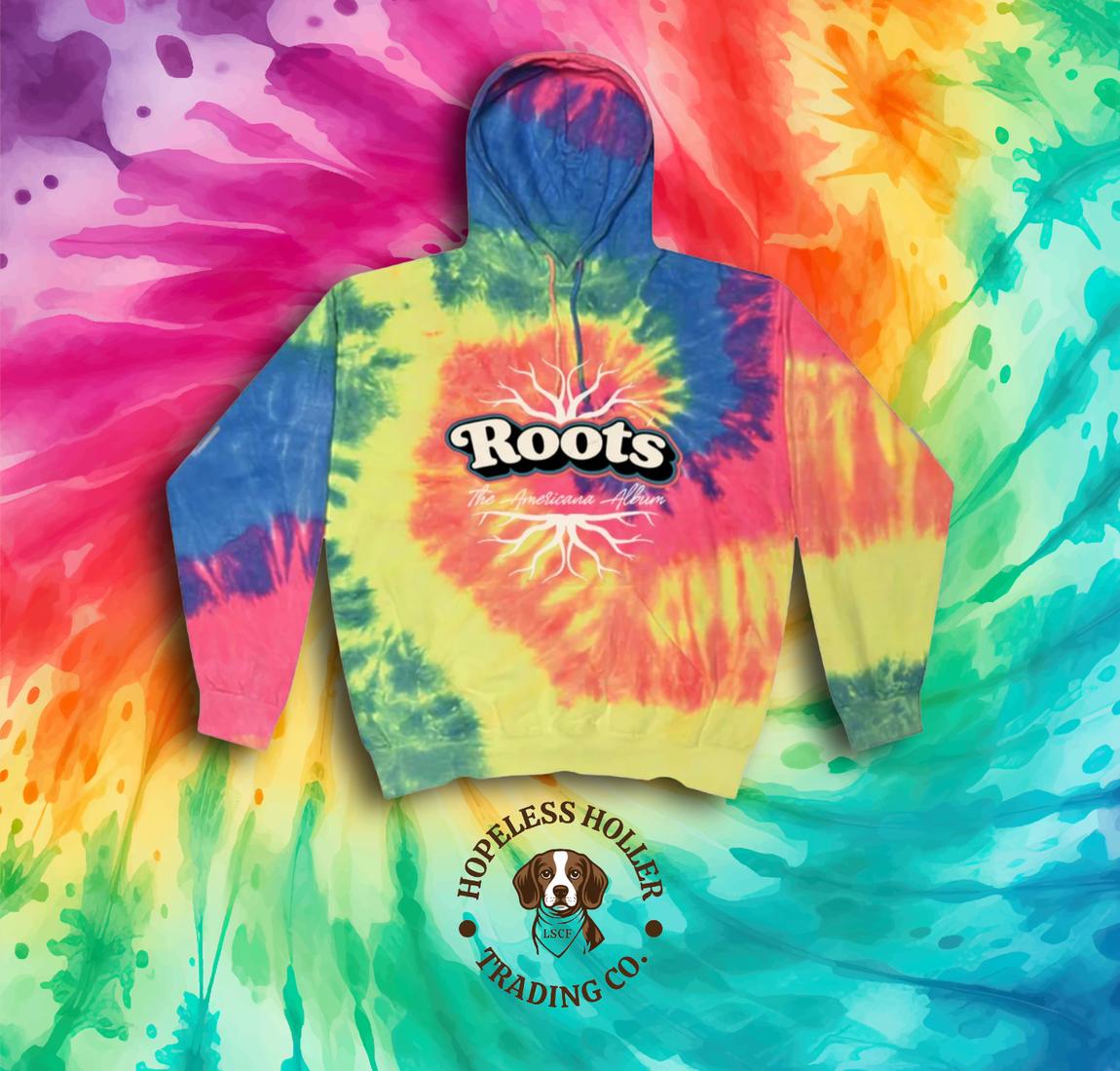 Roots tie-dye hoodie by Hopeless Holler Trading Co.